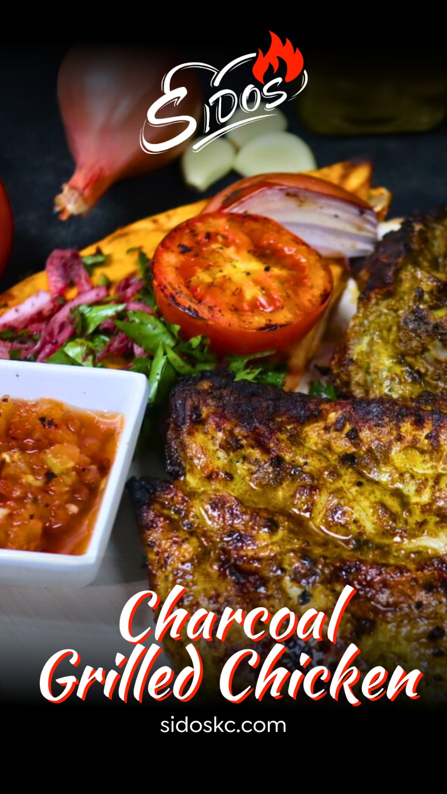 Charcoal grilled chicken for Sido's Cuisine
