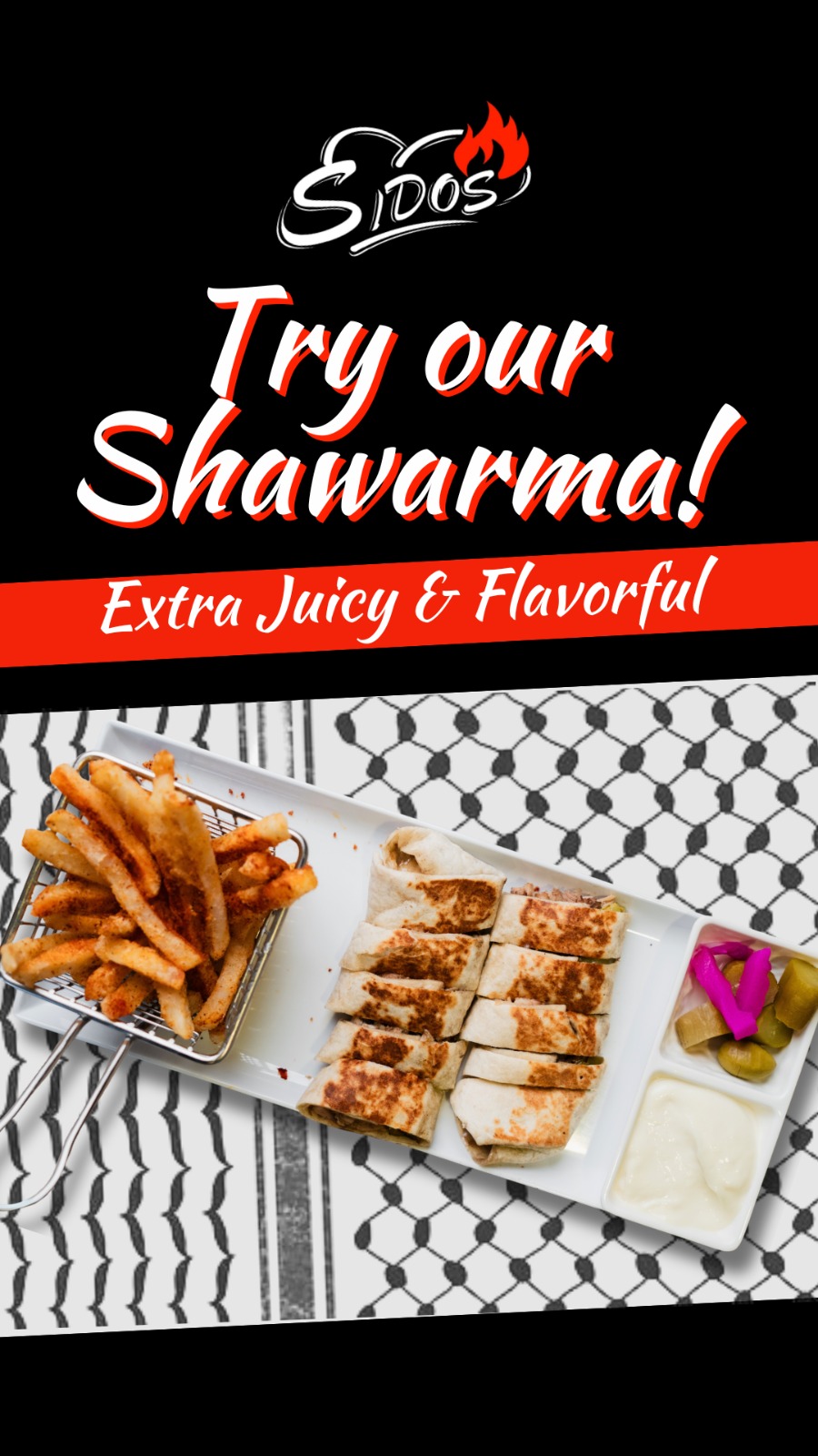 Shawarma food photography for Sido's Cuisine
