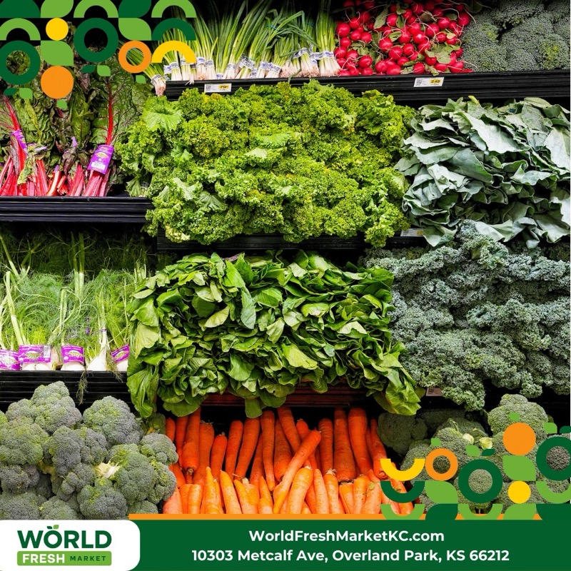 Fresh vegetables display for World Fresh Market